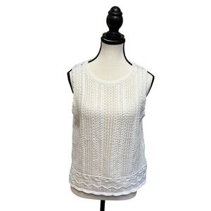 Kirundo Sleeveless Knit Crochet‎ Tank Top - Lightweight Sweater Vest Small